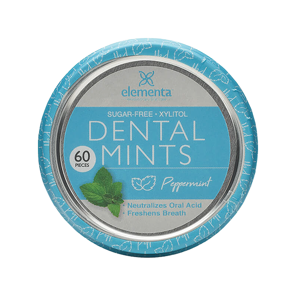 Elementa Nano Silver Xylitol Dental Mints - Peppermint - 60ct